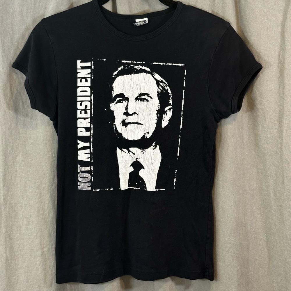 2000 Warped NOFX/ Fat Wrecords Merch GW Bush NOT MY PRESIDENT TEE  sz med